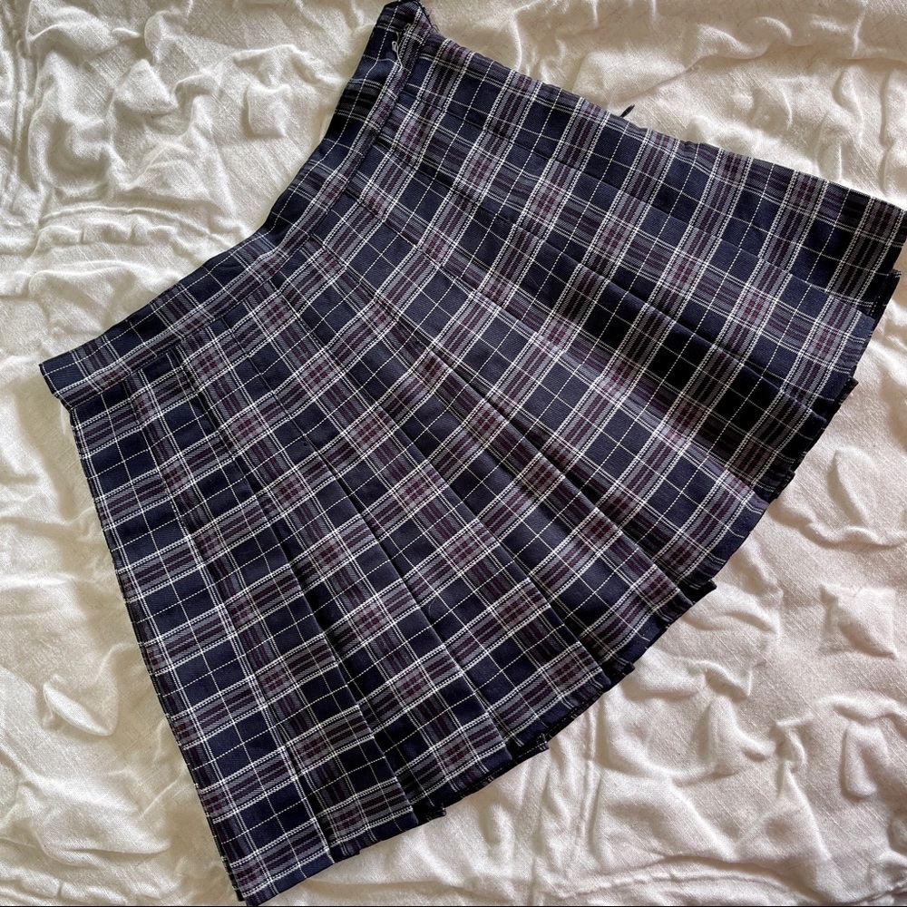 Pleated Miniskirt with Built In Shorts